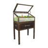 mala szklarnia ciemny palisander bok otwarty z warzywami (1) warzywnik
